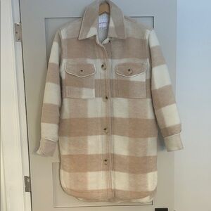 Jillian Harris Joe Fresh Beige and Cream Checkered Utility Jacket
